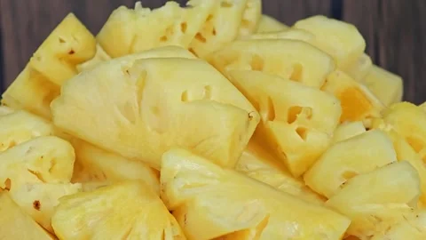 Juice and fresh pineapple slices. Stock Footage 306989947