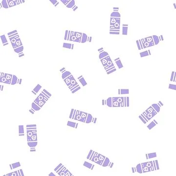Juice apple fruit glyph seamless pattern Stock Illustration