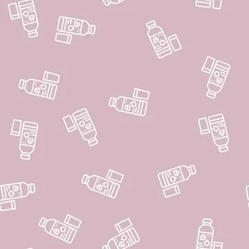 Juice apple fruit line seamless pattern Stock Illustration