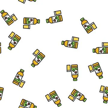 Juice apple fruit vector seamless pattern Illustrazione stock