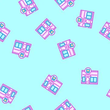 Juice bar street cafe vector seamless pattern Stock Illustration