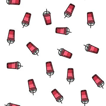 Juice beverage drink vector seamless pattern Stock Illustration