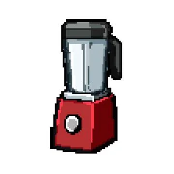 Juice blender kitchen pixel art vector illustration Stock Illustration