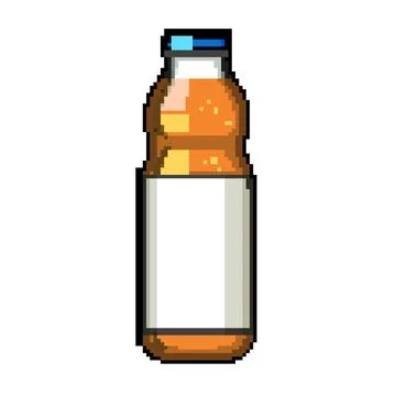 Juice bottle with a blue cap and blank label Stock Illustration