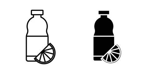 Juice bottle icon in black and white. vector icon pack for websites Stock Illustration