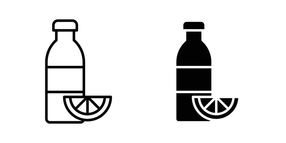 Juice bottle icon set, collection of vector icons Stock Illustration