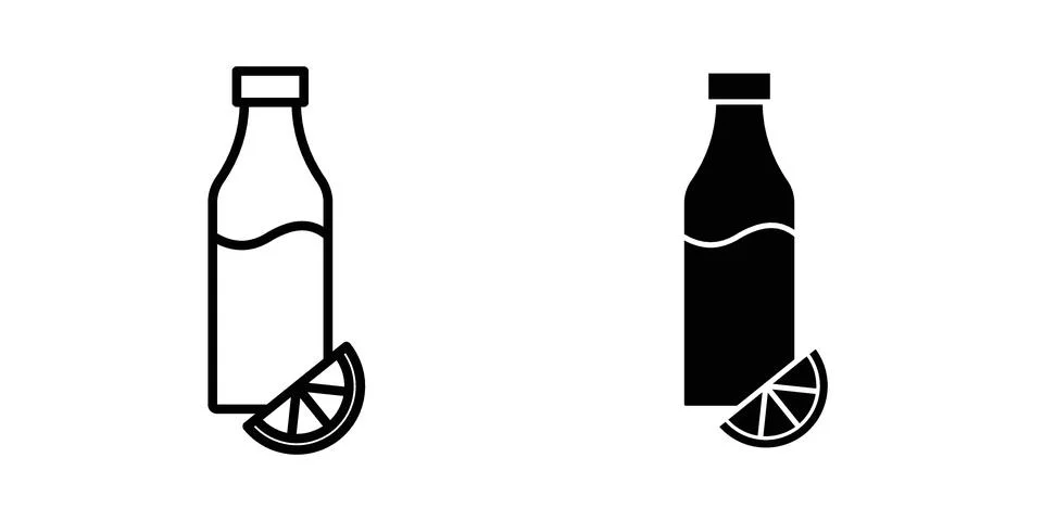 Juice bottle icon set. Vector EPS 10 Stock Illustration