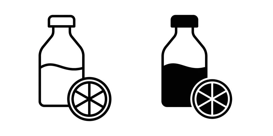 Juice bottle icon vector, illustration icon set Stock Illustration