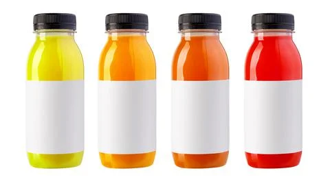 Juice in a Bottles Isolated Stock Photos