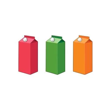 Juice box. Blank cardboard package template beverage drink. Vector graphic Stock Illustration
