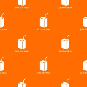 Juice box straw pattern vector orange Stock Illustration