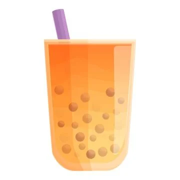 Juice bubble tea icon cartoon vector. Milk drink Stock Illustration