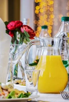 Juice in carafe Stock Photos