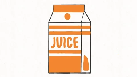 Juice Carton Box Hand Drawn Beverage Animation Stock Footage 338000094