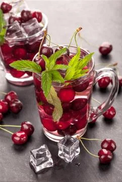 Juice with cherries Stock-Fotos