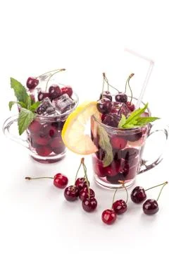 Juice with cherries Stock-Fotos