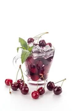 Juice with cherries Foto stock