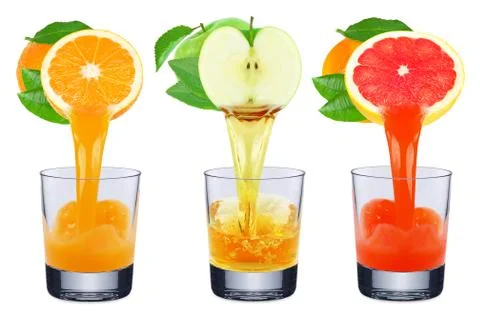 Juice collage Stock Photos