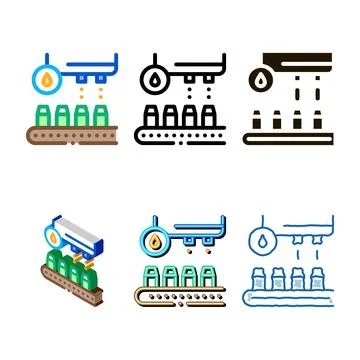 Juice conveyor icon vector variants outline Stock Illustration