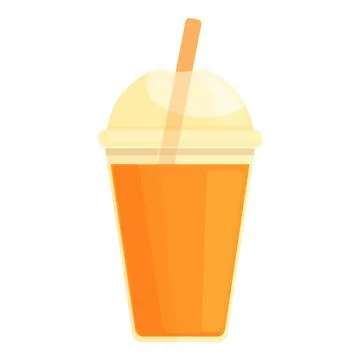 Juice cup icon cartoon vector. Orange splash Stock Illustration