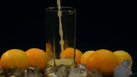 Juice drink orange texture ice fruit fresh Stock Footage 167094737