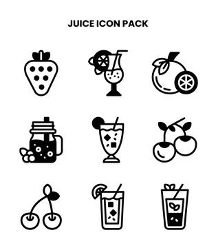 Juice DuoTone Design Icons Pack Stock Illustration