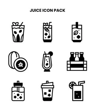 Juice DuoTone Graphics Icons Pack Stock Illustration