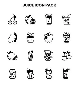 Juice DuoTone Vector Icons Pack Stock Illustration