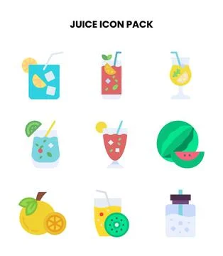 Juice Flat Graphics Icons Pack Stock Illustration