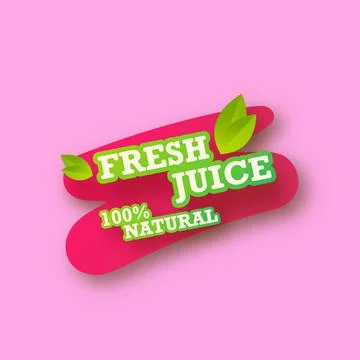 Juice fresh fruit blot. Raspberry label. Icon concept. Design sticker. Vector Illustrazione stock