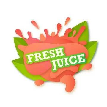 Juice fresh fruit label icon. Peach concept. Design sticker. illustration. Wh Stock Illustration