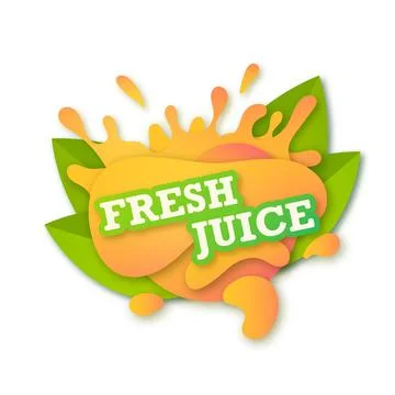 Juice fresh fruit label icon. Orange concept. Design sticker. illustration. W Stock Illustration