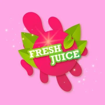 Juice fresh fruit label icon. Raspberry blot concept. Vector illustration. De Stock Illustration