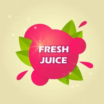 Juice fresh fruit label icon. Raspberry design sticker. Vector illustration. Stock Illustration