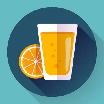 Juice glass. Flat designed style icon. Иллюстрация