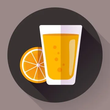 Juice glass. Flat designed style icon. Stock Illustration