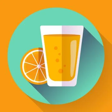Juice glass. Flat designed style icon. Stock Illustration