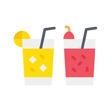 Juice Glasses Icon Image. Stock Illustration