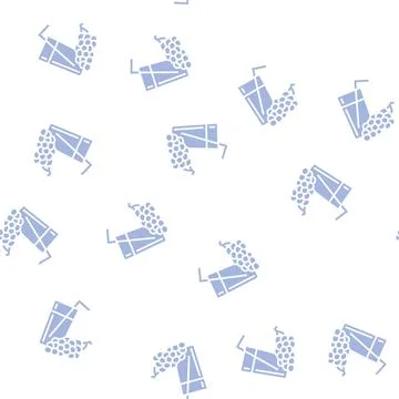 Juice grape glyph seamless pattern Stock Illustration