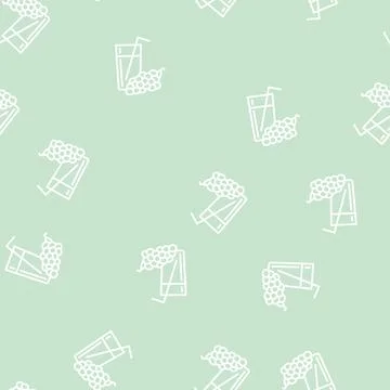 Juice grape line seamless pattern Illustrazione stock