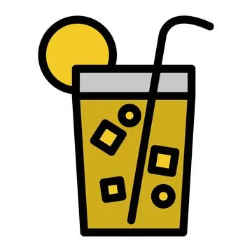 Juice Icon in Flat Outline Style. Isolated on White Background Stock Illustration