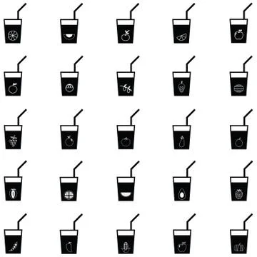 Juice icon set Stock Illustration