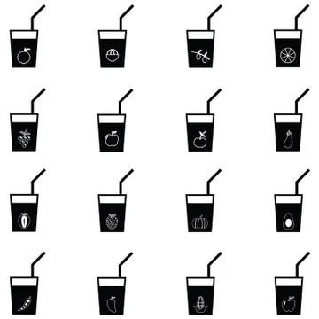 Juice icon set Stock Illustration