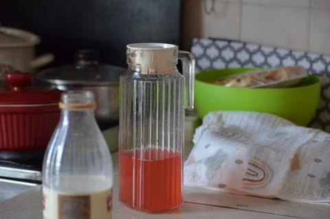 A juice in the kitchen 스톡 사진