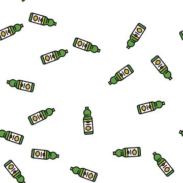 Juice lemon bottle vector seamless pattern Illustrazione stock