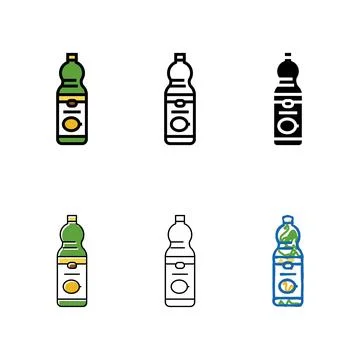 Juice lemon forms bottle color icon vector Stock Illustration