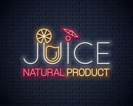 Juice logo design background. Fresh lemon cocktail Stock Illustration