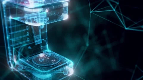 Juice Machine hologram Close up 4k Video stock 149302837