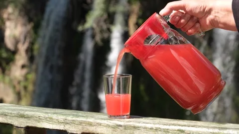 Juice made from gilaburu fruit (Turkish local fruit) Stock Footage 293998522