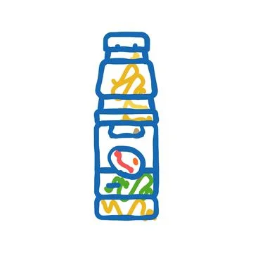 Juice mango fruit icon doodle illustration Stock Illustration